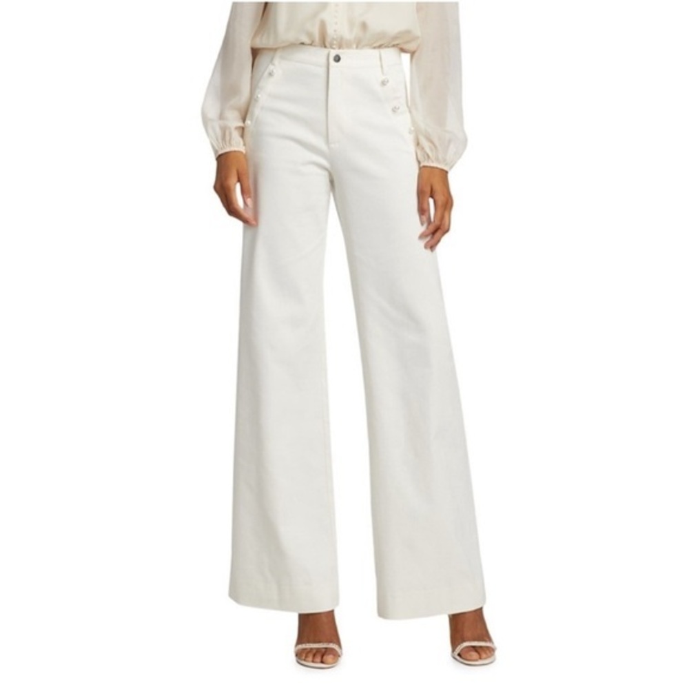 Cami NYC Pants Luanne Flare Faux Pearl-Embellished in Ceramic White